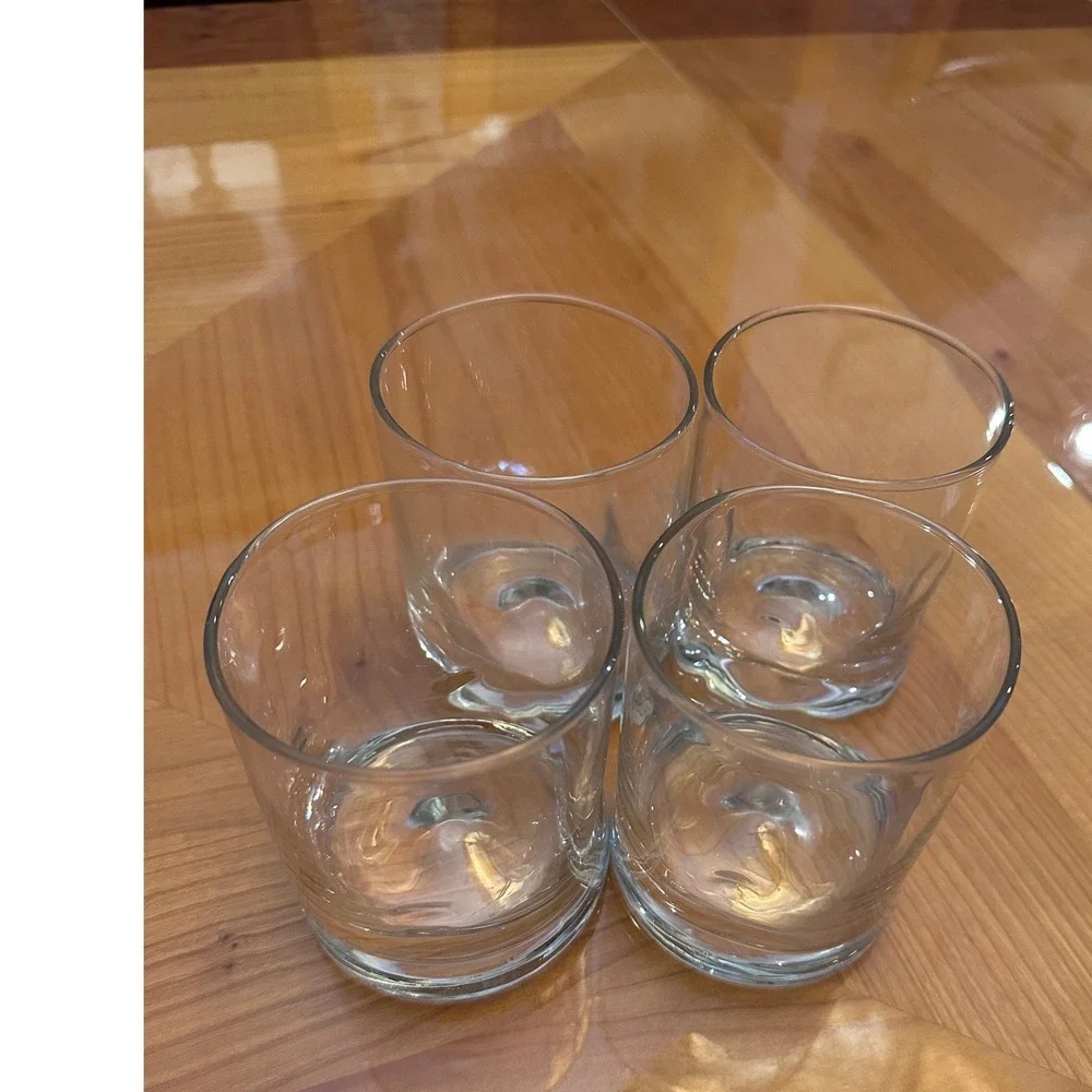 Set of 4‎ Whiskey Rocks Glasses Heavy Base Dimple Bottom Clear Lowball Tumblers